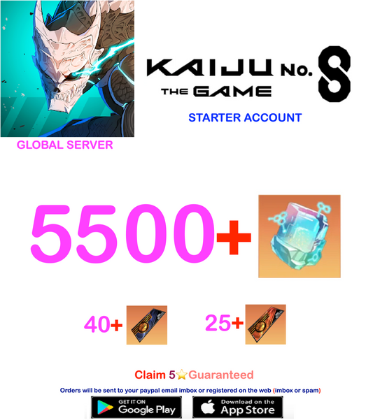 [Global  Server][INSTANT DELIVERY] 5500 + Crystals  KAIJU NO. 8 THE GAME  Starter Reroll Account