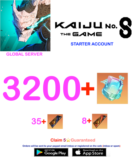 [Global  Server][INSTANT DELIVERY] 3200 + Crystals  KAIJU NO. 8 THE GAME  Starter Reroll Account