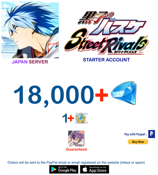 (Japan Server)  18,000+ Diamonds  Kuroko Basketball Street Rivals