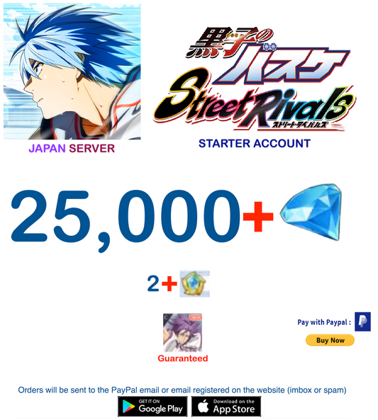 (Japan Server)  25,000+ Diamonds  Kuroko Basketball Street Rivals