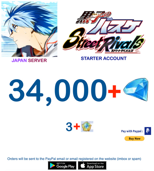 (Japan Server)  34,000+ Diamonds  Kuroko Basketball Street Rivals