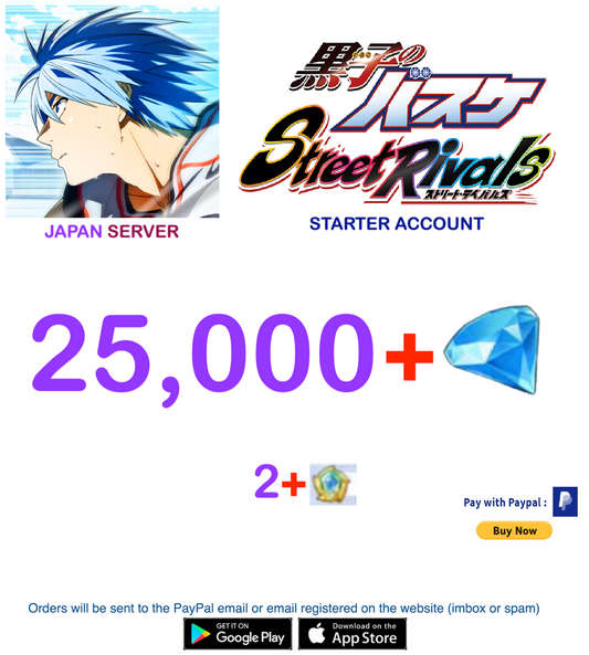 (Japan Server/ UNLINKED)  25,000+ Diamonds  Kuroko Basketball Street Rivals