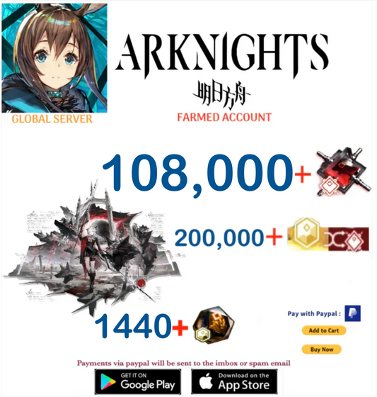 [Global Server] 108,000 +Orundum + Laplace de the decadenza  Arknights Farmed Account