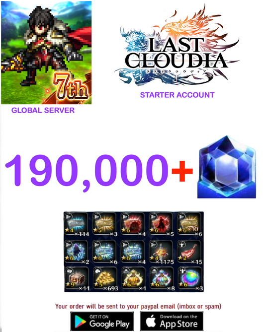 [GLOBAL SERVER] ?? + Crystal   Last Last Cloudia  Starter Reroll Account v1