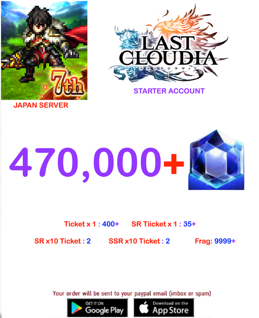 [JAPAN SERVER] ?? + Crystal   Last Claudia  Starter Reroll Account v4