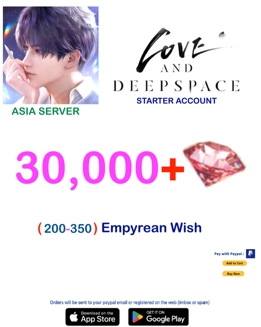 (Asia Server) 30.000 + Diamonds  Love and Deepspace Account