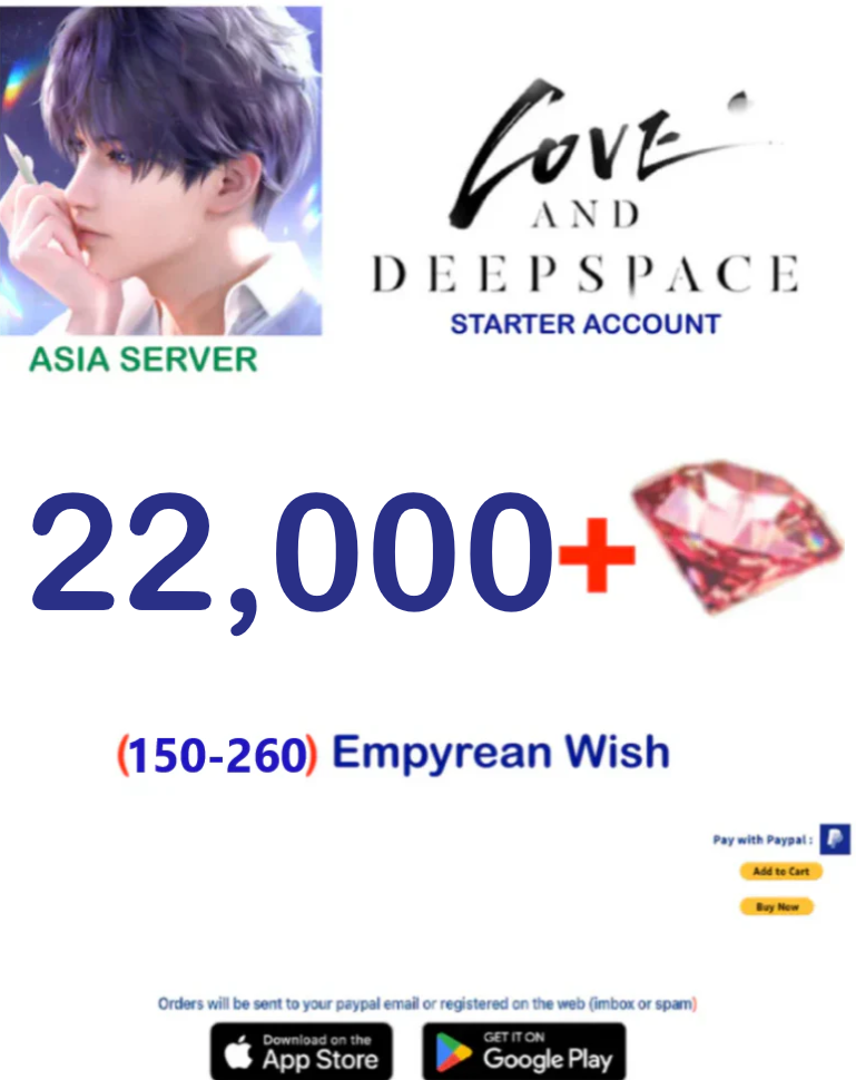(Asia Server) 23.000 + Diamonds  Love and Deepspace Account