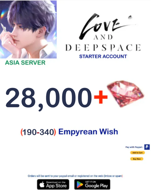 (Asia Server) 28.000 + Diamonds  Love and Deepspace Account