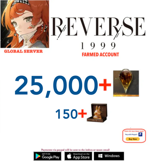 [Global Server][INSTANT DELIVERY]  25,000 +Gems   Reverse: 1999  Farmed Account