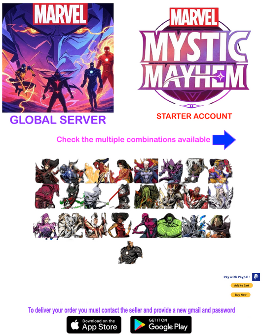 ⭐[GLOBAL SERVER][UNLINKED]⭐ Multiple combinations available  MARVEL :  Mystic Mayhem Fresh Starter Account