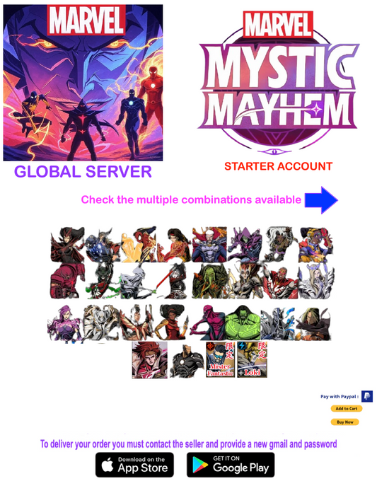 ⭐[GLOBAL SERVER][UNLINKED]⭐ Multiple combinations available  MARVEL :  Mystic Mayhem Fresh Starter Account