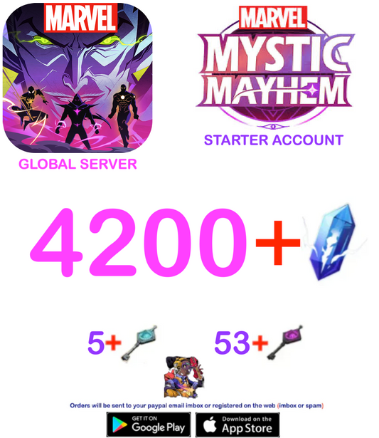 ⭐[GLOBAL SERVER]⭐ 4200+ Dream Gems  MARVEL :  Mystic Mayhem Fresh Starter Account