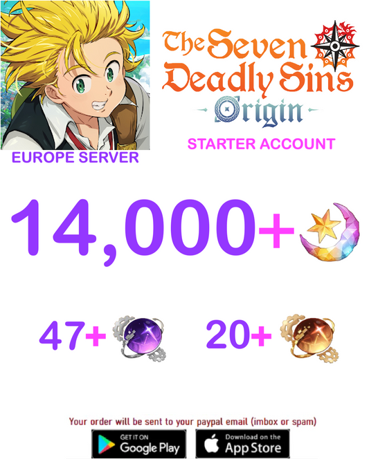 ⭐ EUROPE SERVER⭐ 14000+ Star Fragments 7ds Origins Starter Account