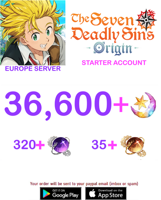 ⭐ EUROPE SERVER⭐  ??+ Star Fragments 7ds Origins Starter Account