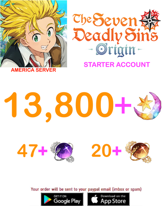 ⭐ AMERICA SERVER⭐ 13800+ Star Fragments 7ds Origins Starter Account