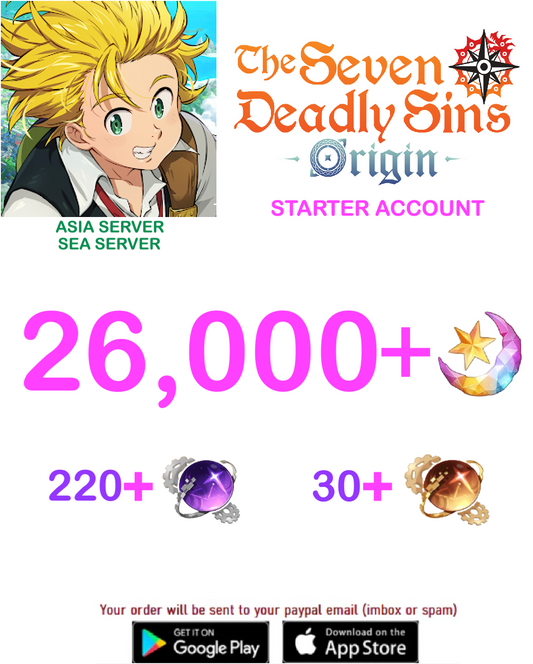 ⭐ ASIA/SEA SERVER⭐ ???+ Star Fragments 7ds Origins Starter Account
