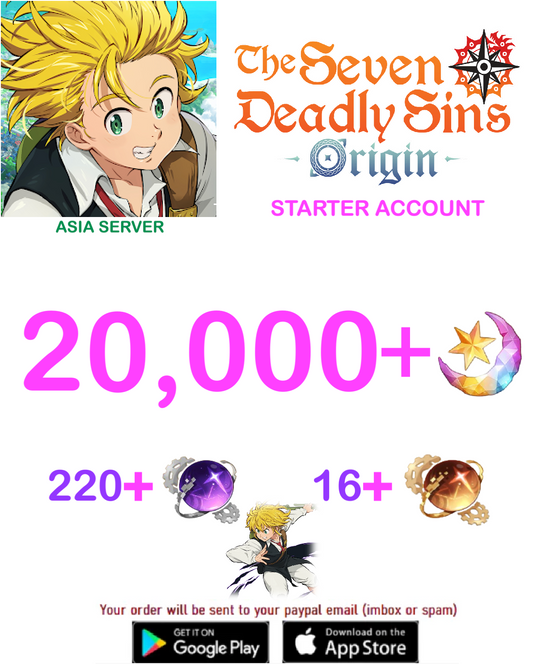 ⭐ ASIA SERVER⭐ ????+ Star Fragments  Meliodas Guaranteed 7ds Origins Semi Starter Account
