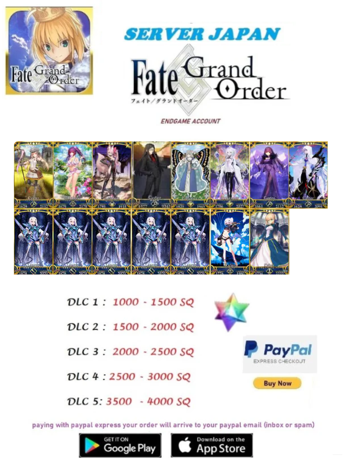 ⭐[JP Server] Melusine NP5 1000-2500 + SQ Fate Grand Order FGO Quartz Endgame Reroll Starter