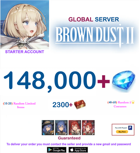 [Global Server/Unlinked] 148.000 Gems  BDust 2 x MT Collab  Starter Reroll Account