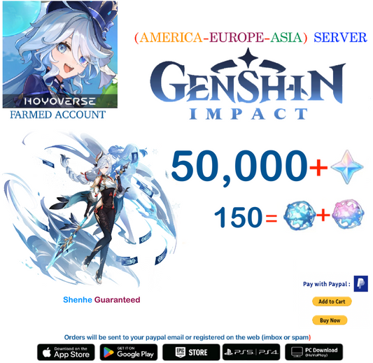 ⭐[All Servers]⭐  50,000 Primogems +  Shenhe - Multiple combinations - Genshin Impact Reroll Farmed Account
