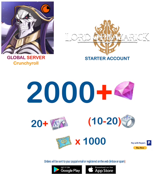 (Global Server)(CR Version)  2000+ Crystals Ovelord Lord of Nazarick