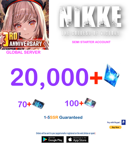 [GLOBAL Server] Fresh Starter Account 20,000+ Gems GODDESS OF VICTORY: NIKKE Starter Reroll Account