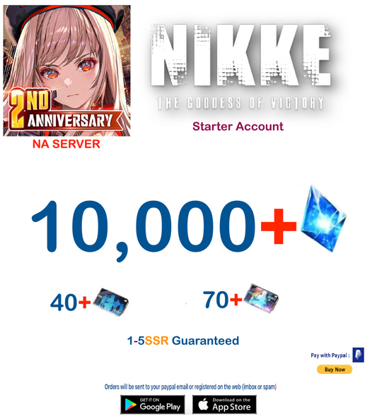 [NA Server] Fresh Starter Account 10,000+ Gems GODDESS OF VICTORY: NIKKE Starter Reroll Account