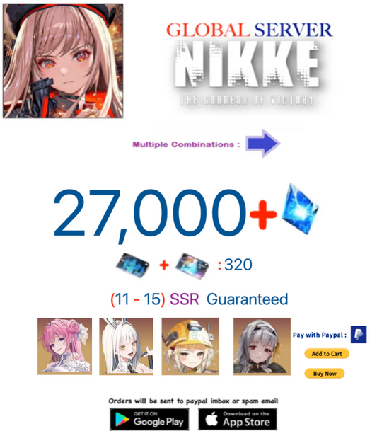 [GLOBAL SERVER ] 27000 Modernia + Gems GODDESS OF VICTORY: NIKKE Starter Reroll Account