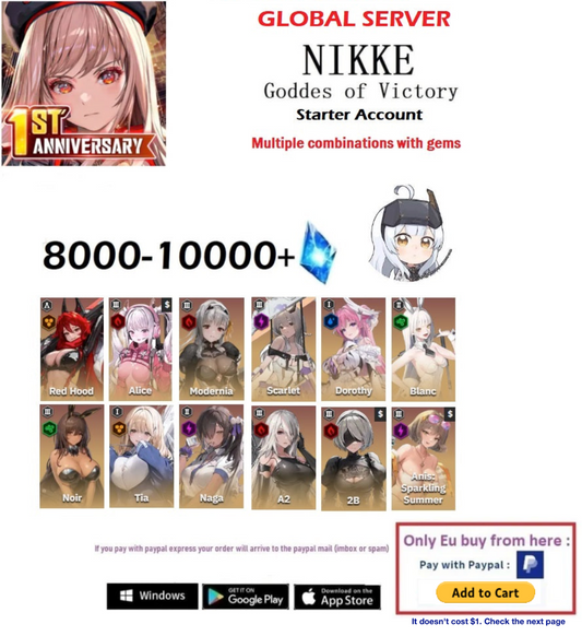 [Global Server]  Multiple Combinations + Gems GODDESS OF VICTORY: NIKKE Starter Reroll Account