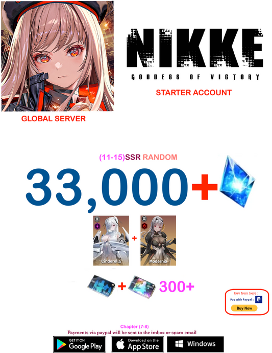 [GLOBAL SERVER ]33000+ Gems GODDESS OF VICTORY: NIKKE Semi Starter Account