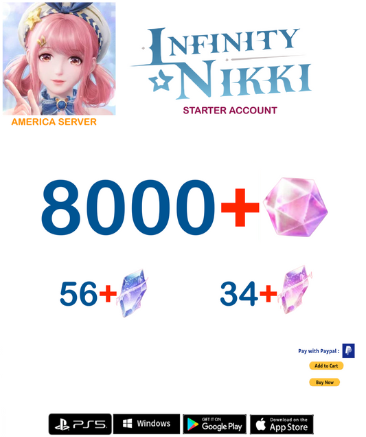 [America Server] 8000+ Diamonds  Infinity Nikki Starter Account