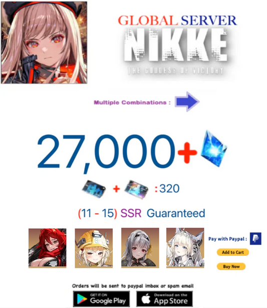 [GLOBAL SERVER ] 27000 Modernia + Gems GODDESS OF VICTORY: NIKKE Starter Reroll Account