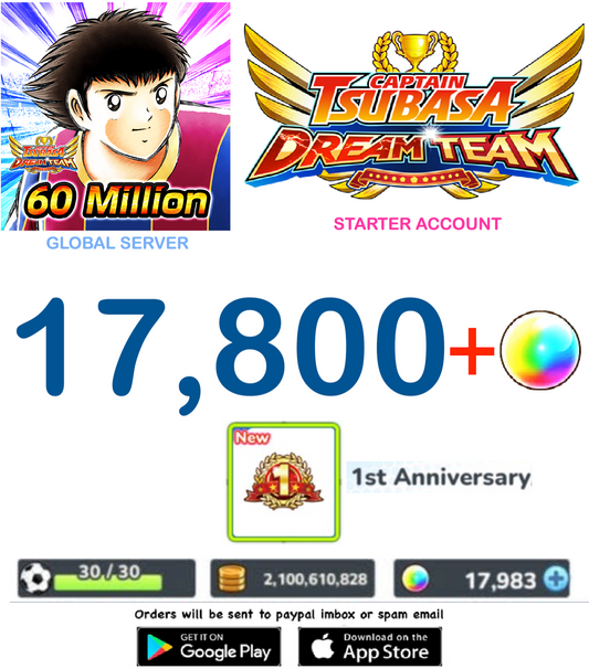 [GLOBAL SERVER] 17800 + DreamBalls   Captain Tsubasa : Dream Team  Starter Account v5