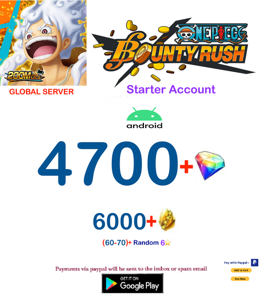 [Global Server][Android Version ] One Piece Bounty Rush  Reroll Starter  Account v9