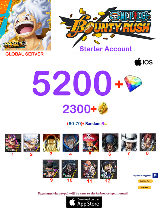 [Global Server][IOS Version] One Piece Bounty Rush  Reroll Starter  Account v5