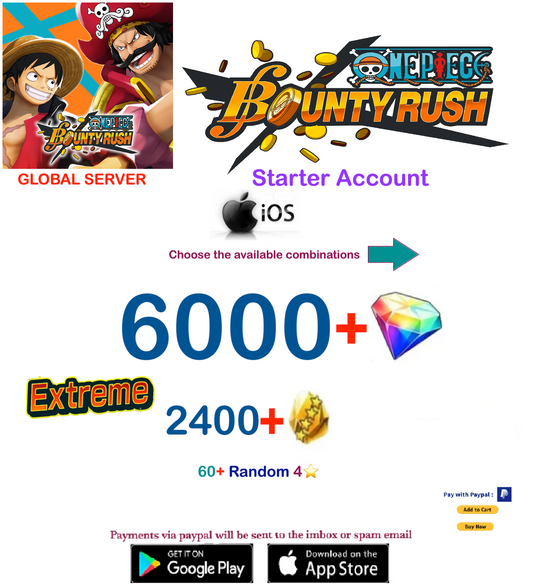 [Global Server][IOS Version ] One Piece Bounty Rush  Reroll Starter  Account