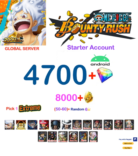 [Global Server][ANDROID Version] One Piece Bounty Rush  Reroll Starter  Account v4