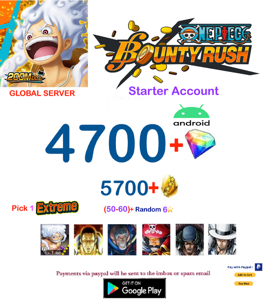 [Global Server][ANDROID Version] One Piece Bounty Rush  Reroll Starter  Account v4