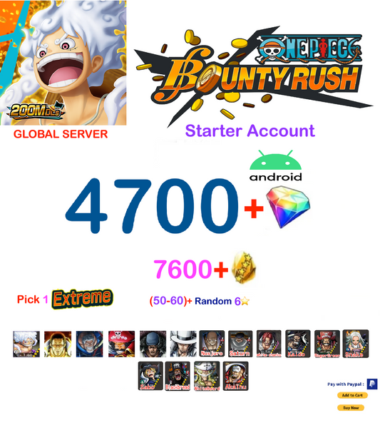 [Global Server][ANDROID Version] One Piece Bounty Rush  Reroll Starter  Account v4