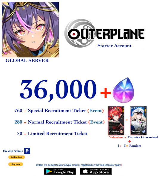 [Global Server] Outerplane 36,000+ Ether  Reroll Starter Account