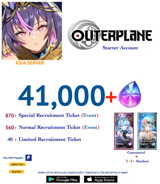 [Asia Server] Outerplane 41.000+ Ether  Reroll Starter Account v2