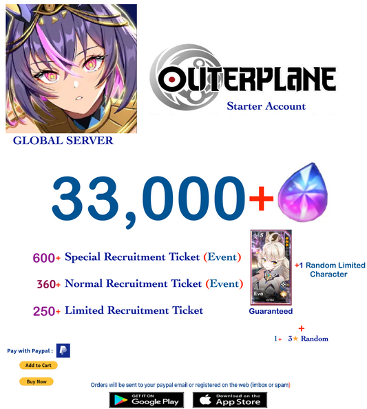 [Global Server] Outerplane 33,000+ Ether  Reroll Starter Account