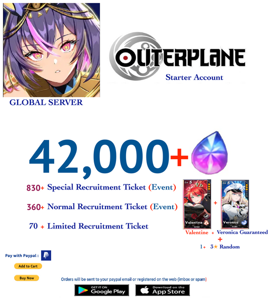 [Global Server] Outerplane 42,000+ Ether  Reroll Starter Account