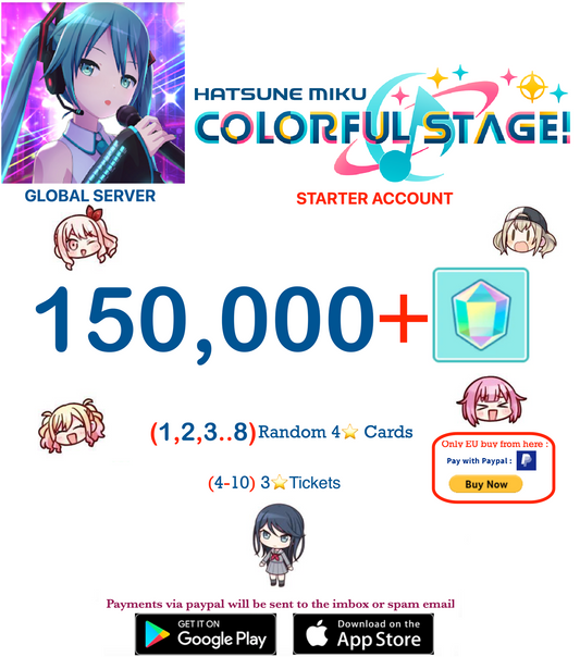 ⭐[GLOBAL][INSTANT DELIVERY]⭐   (1 - 9) Random 4 ⭐  Project Sekai Colorful Stage ft. Hatsune Miku PJSekai Reroll Account !