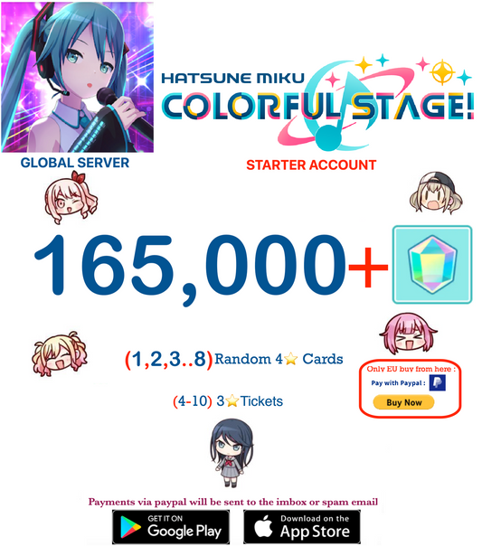 ⭐[GLOBAL][INSTANT DELIVERY]⭐   (1 - 9) Random 4 ⭐  Project Sekai Colorful Stage ft. Hatsune Miku PJSekai Reroll Account !