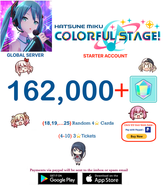 ⭐[GLOBAL][INSTANT DELIVERY]⭐ (18 - 25) Random 4 ⭐ Project Sekai Colorful Stage ft. Hatsune Miku PJSekai Reroll Account !