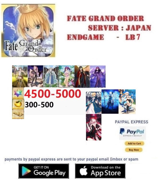 [JAPAN SERVER] Morgan,Saber,Altria Summer 4500-5000 SQ Fate Grand Order FGO Endgame Reroll  Account