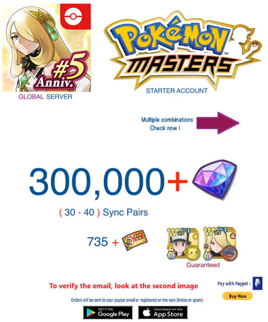 [Global Server/Android Version] 300,000 Gems Pokemon Master Ex  Reroll Starter Account