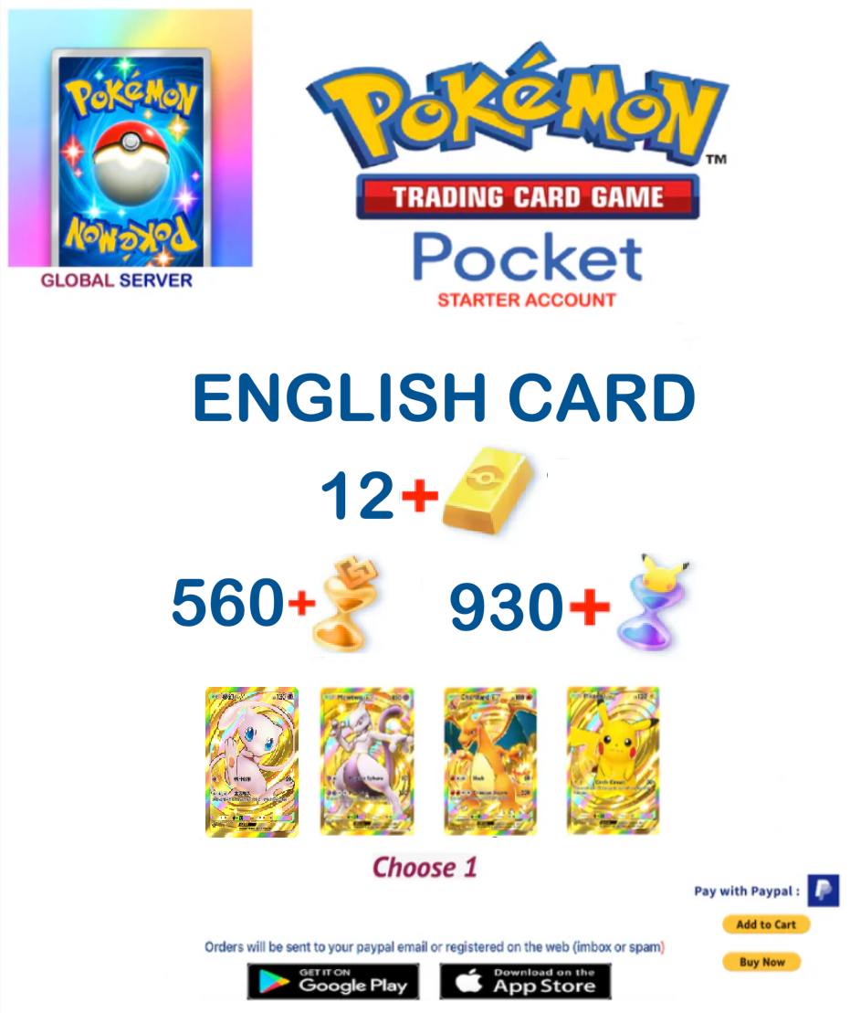 [Global Server / ENGLISH CARD ][INSTANT DELIVERY] Pokemon TCG Pocket Starter Account