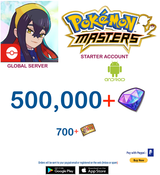 [Global Server/Android Version] 500,000 Gems Pokemon Master Ex  Reroll Starter Account